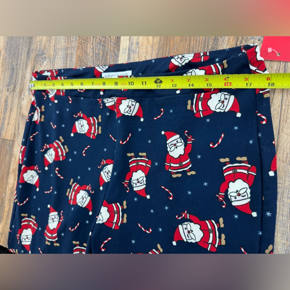 Kohl's Women’s Polyester High Rise, Santa Claus Printed Flare Pants, Size XL - Picture 4 of 8